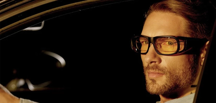 man wearing PolorVision glasses